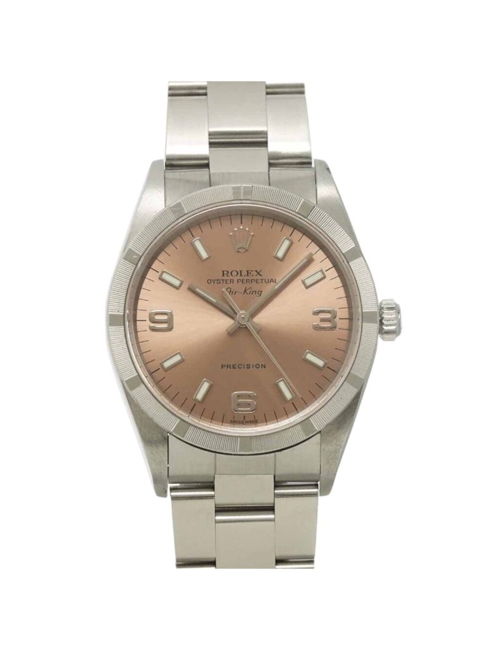 Rolex Air King a Watch Engine Turned Bezel Pink Automatic